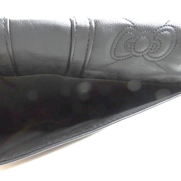 Sanrio Hello Kitty Clutch Black Faux Leather Purse Bag Snap Pouch Embossed - Picture 8 of 8